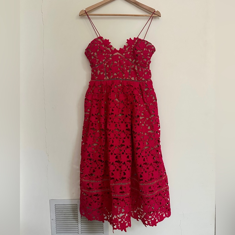 Self-Portrait Lace Pattern Midi Dress - Picture 3 of 13